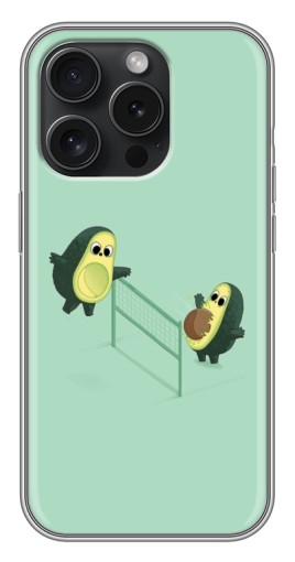 Чехол с принтом "Авокадо волейболисты " для iPhone 15 Pro