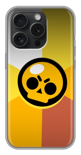 Силиконовый чехол с изображением "Череп Бравл Старс" для iPhone 15 Pro