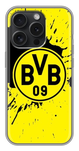 Силиконовый чехол с изображением "Красочный лого BVB" для iPhone 15 Pro