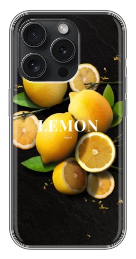Чехол с принтом "Лимон на черном" для iPhone 15 Pro
