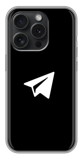 Чехол с печатью "Лого Телеграм" для iPhone 15 Pro