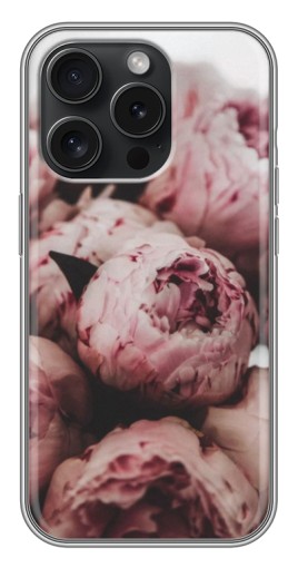 Чехол с принтом "Нежные пионы" для iPhone 15 Pro