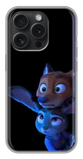 Чехол с печатью "Ник и Джуди" для iPhone 15 Pro