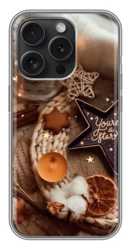 Чехол с печатью "Новогодняя атмосфера" для iPhone 15 Pro