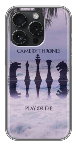 Чехол с печатью "Play or Die" для iPhone 15 Pro