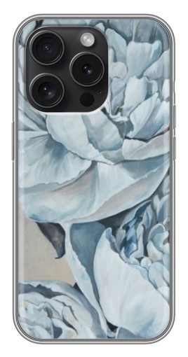 Силиконовый чехол с изображением "Рисунок пионы" для iPhone 15 Pro