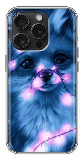 Чехол с картинкой "Синяя лисичка" для iPhone 15 Pro