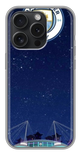 Силиконовый чехол с изображением "Стадион Ман Сити" для iPhone 15 Pro