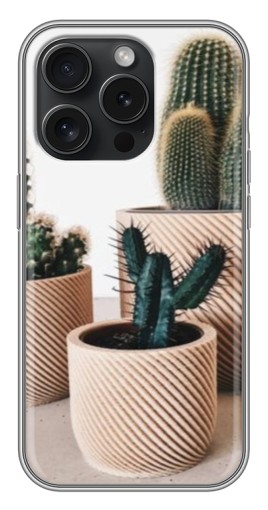 Чехол с печатью "стильные кактусы" для iPhone 15 Pro