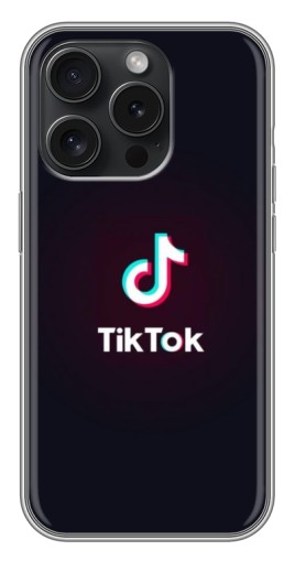 Чехол с печатью "TikTok темный" для iPhone 15 Pro