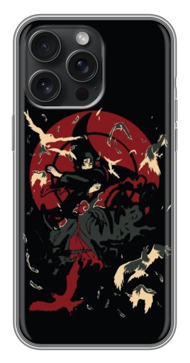 Силиконовый чехол с изображением "Итачи с воронами" для iPhone 15 Pro Max
