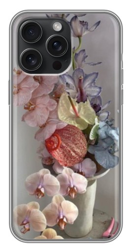 Силиконовый чехол с изображением "Разноцветные орхидеи" для iPhone 15 Pro Max
