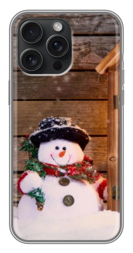 Чехол с картинкой "Рождественский снеговик" для iPhone 15 Pro Max