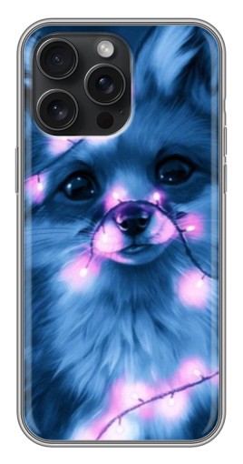 Силиконовый чехол с изображением "Синяя лисичка" для iPhone 15 Pro Max