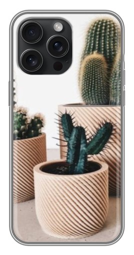 Чехол с печатью "стильные кактусы" для iPhone 15 Pro Max