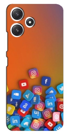 Чехол с принтом "Иконки соц сетей" для Xiaomi POCO M6