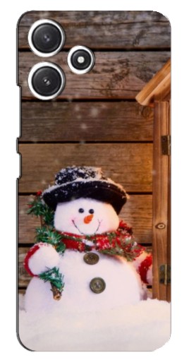 Чехол с печатью "Рождественский снеговик" для Xiaomi POCO M6