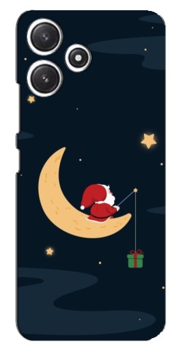 Чехол с печатью "Санта на луне" для Xiaomi POCO M6