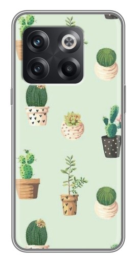 Чехол с принтом "Кактусы в горшочках " для OnePlus 10T