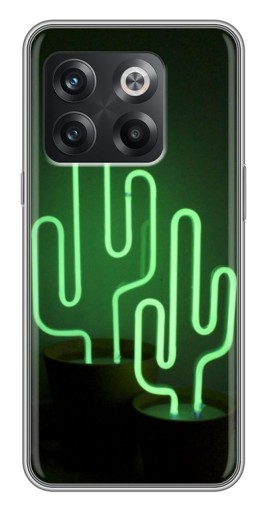 Чехол с картинкой "Неоновый кактус" для OnePlus 10T