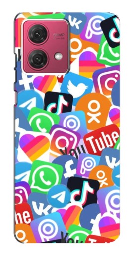 Чехол с печатью "Яркие иконки" для Motorola MOTO G84
