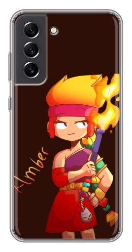 Чехол с картинкой "Amber с факелом" для Samsung Galaxy S21 FE