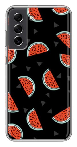 Силиконовый чехол с изображением "Арбузы на черном" для Samsung Galaxy S21 FE