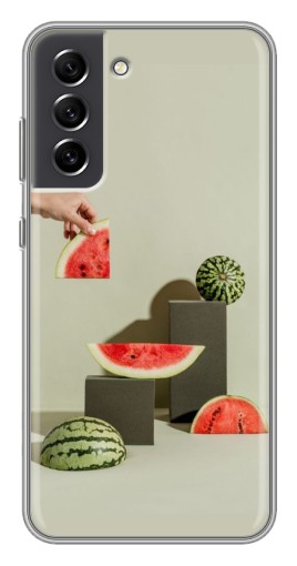Силиконовый чехол с изображением "Арт Арбузы" для Samsung Galaxy S21 FE