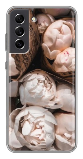 Силиконовый чехол с изображением "Букет пионов" для Samsung Galaxy S21 FE