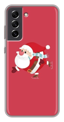 Чехол с печатью "Дед Мороз на коньках" для Samsung Galaxy S21 FE