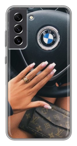 Чехол с картинкой "Девушка в БМВ" для Samsung Galaxy S21 FE