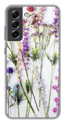 Чехол с картинкой "Фон полевых цветов" для Samsung Galaxy S21 FE
