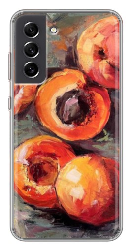 Чехол с картинкой "Картина персики" для Samsung Galaxy S21 FE