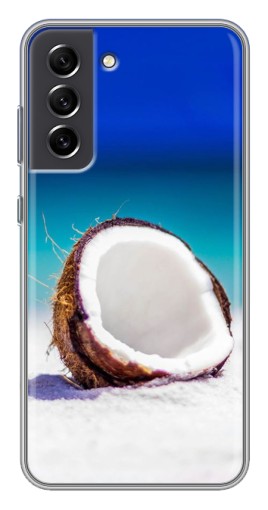 Силиконовый чехол с изображением "Кокос на пляже" для Samsung Galaxy S21 FE
