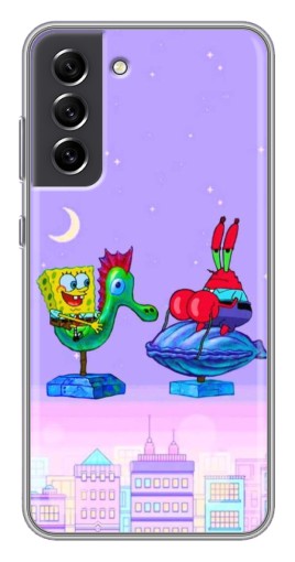 Чехол с картинкой "Крабс и Спанч Боб" для Samsung Galaxy S21 FE