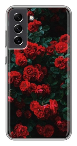 Чехол с картинкой "Красные розы" для Samsung Galaxy S21 FE