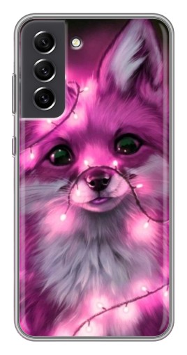 Чехол с печатью "Лисичка розовая" для Samsung Galaxy S21 FE