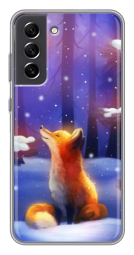 Чехол с картинкой "Лисичка в лесу" для Samsung Galaxy S21 FE