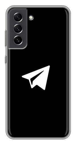 Силиконовый чехол с изображением "Лого Телеграм" для Samsung Galaxy S21 FE