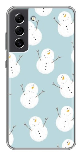 Чехол с картинкой "Маленькие снеговики" для Samsung Galaxy S21 FE
