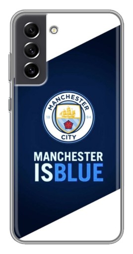 Силиконовый чехол с изображением "Manchester is Blue" для Samsung Galaxy S21 FE