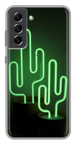 Чехол с печатью "Неоновый кактус" для Samsung Galaxy S21 FE