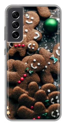 Силиконовый чехол с изображением "Новогодние человечки" для Samsung Galaxy S21 FE