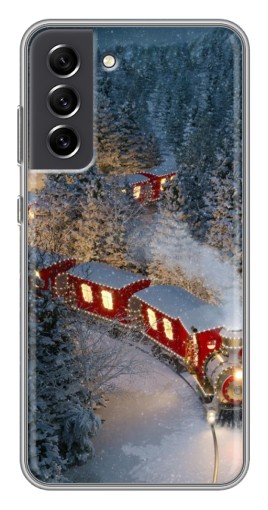 Силиконовый чехол с изображением "Новогодний поезд" для Samsung Galaxy S21 FE