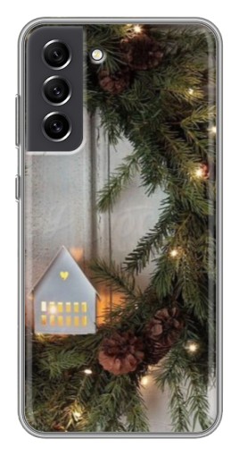 Силиконовый чехол с изображением "Новогодний венок" для Samsung Galaxy S21 FE