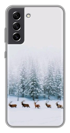 Чехол с картинкой "Олени в лесу" для Samsung Galaxy S21 FE