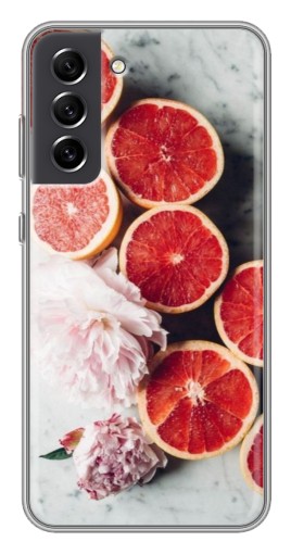 Чехол с картинкой "Половинки грейпфрутов" для Samsung Galaxy S21 FE