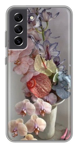 Силиконовый чехол с изображением "Разноцветные орхидеи" для Samsung Galaxy S21 FE