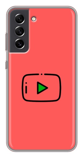 Силиконовый чехол с изображением "Рисованная кнопка" для Samsung Galaxy S21 FE