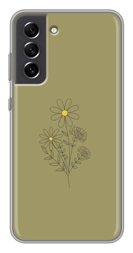 Чехол с картинкой "Рисунок ромашка" для Samsung Galaxy S21 FE